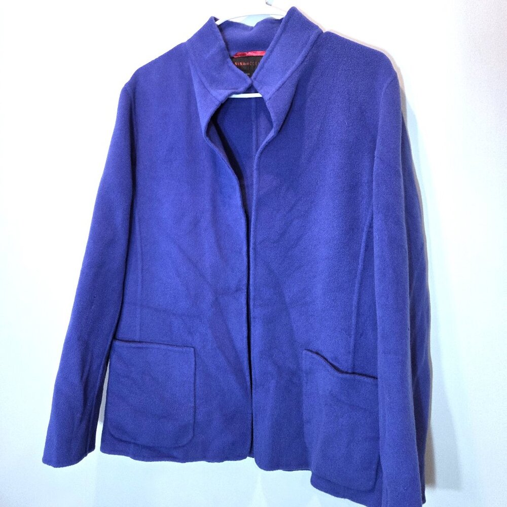 Nina Mclemore Double Face Soft Wool Car Coat Size 8